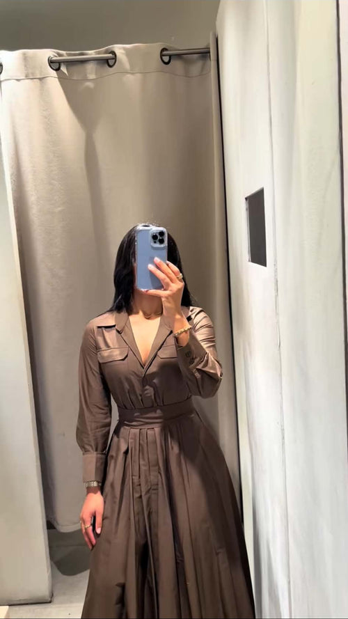 brown poplin